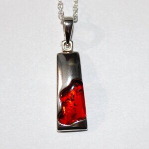 Sterling Silver Abstract Resin Necklace